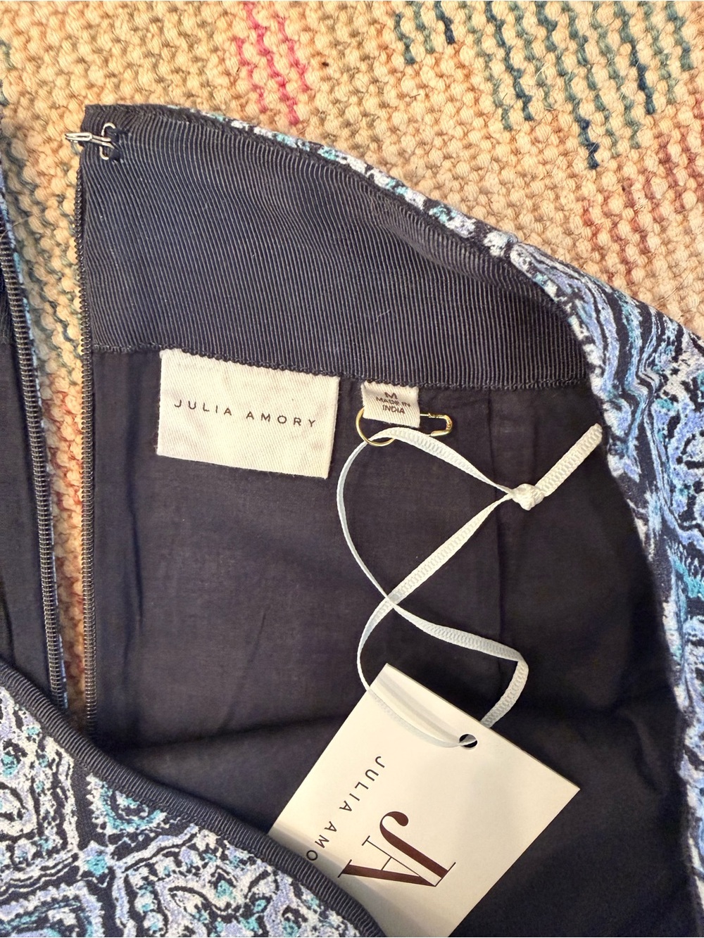 Gidget Blue Patterned Mini Skirt - Picture 3 of 5